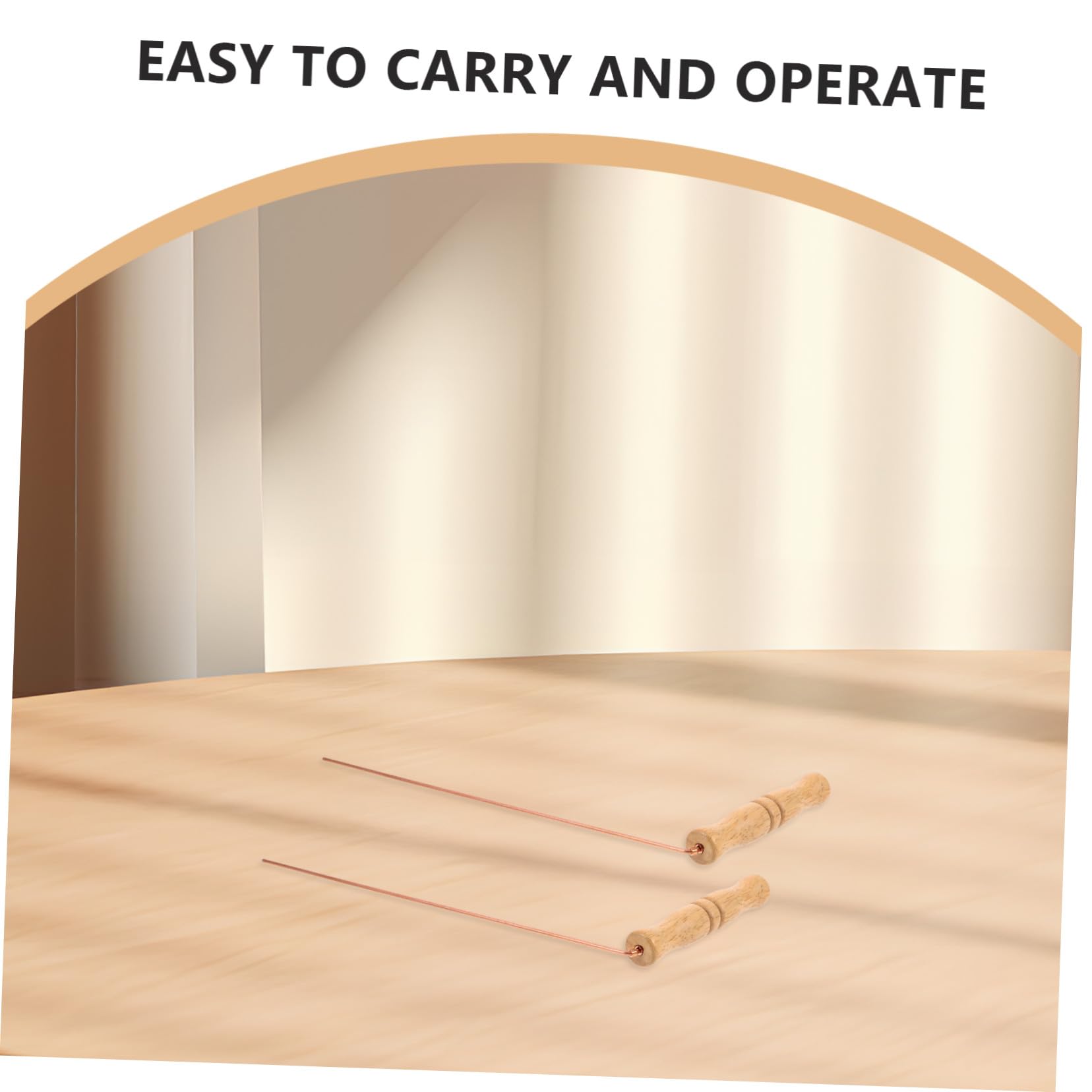 TOYANDONA 2 Pièces Baguettes de Sourcier en Cuivre Pur, Outils de Divination Portables et Fiables, Matériel en Bois et Laiton, pour Chasse Fantôme et Prospection d'or
