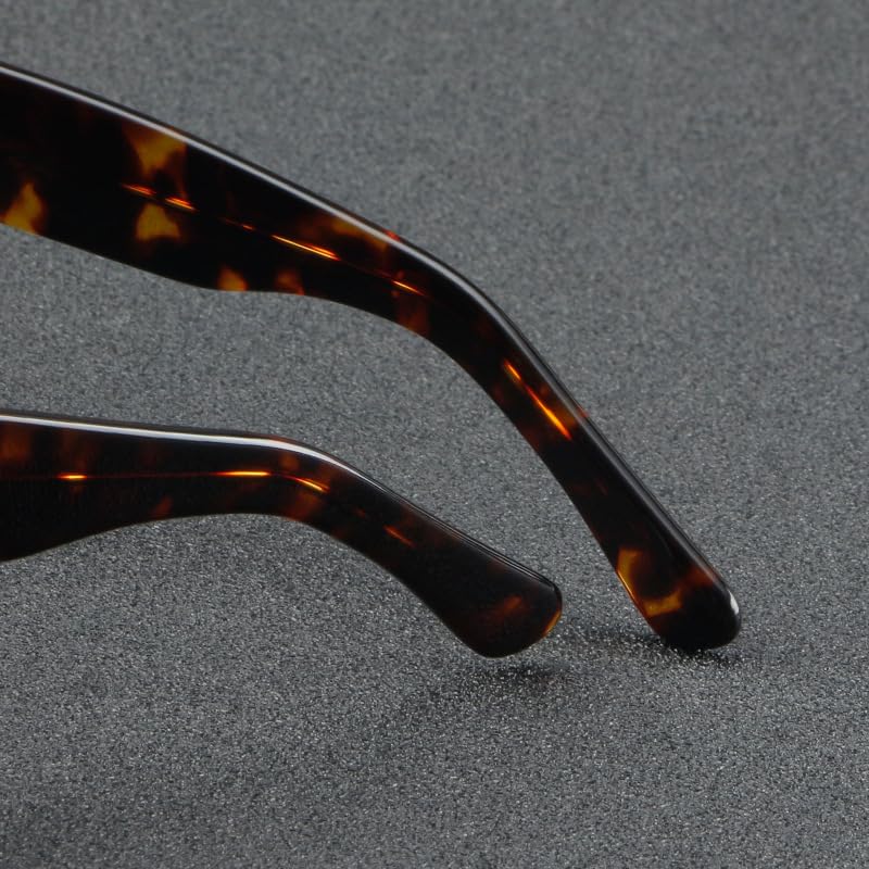Image of Retro Fashion Thick Acetate Polarized Sunglasses Trendy Square Men Womens Black Grey Shades Vintage