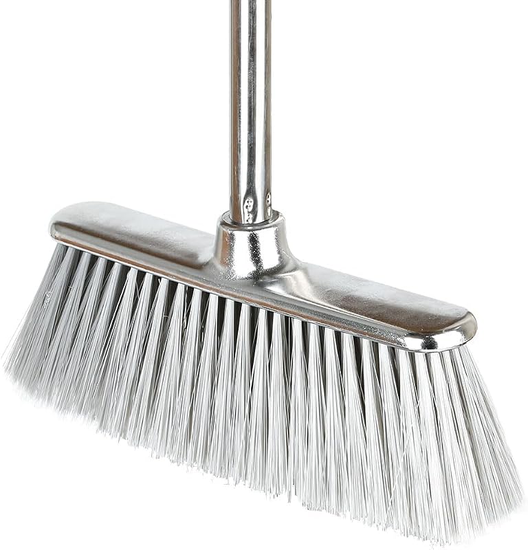 Indoor Soft Bristle Broom, 13-Inch Angle Head, Adjustable Handle