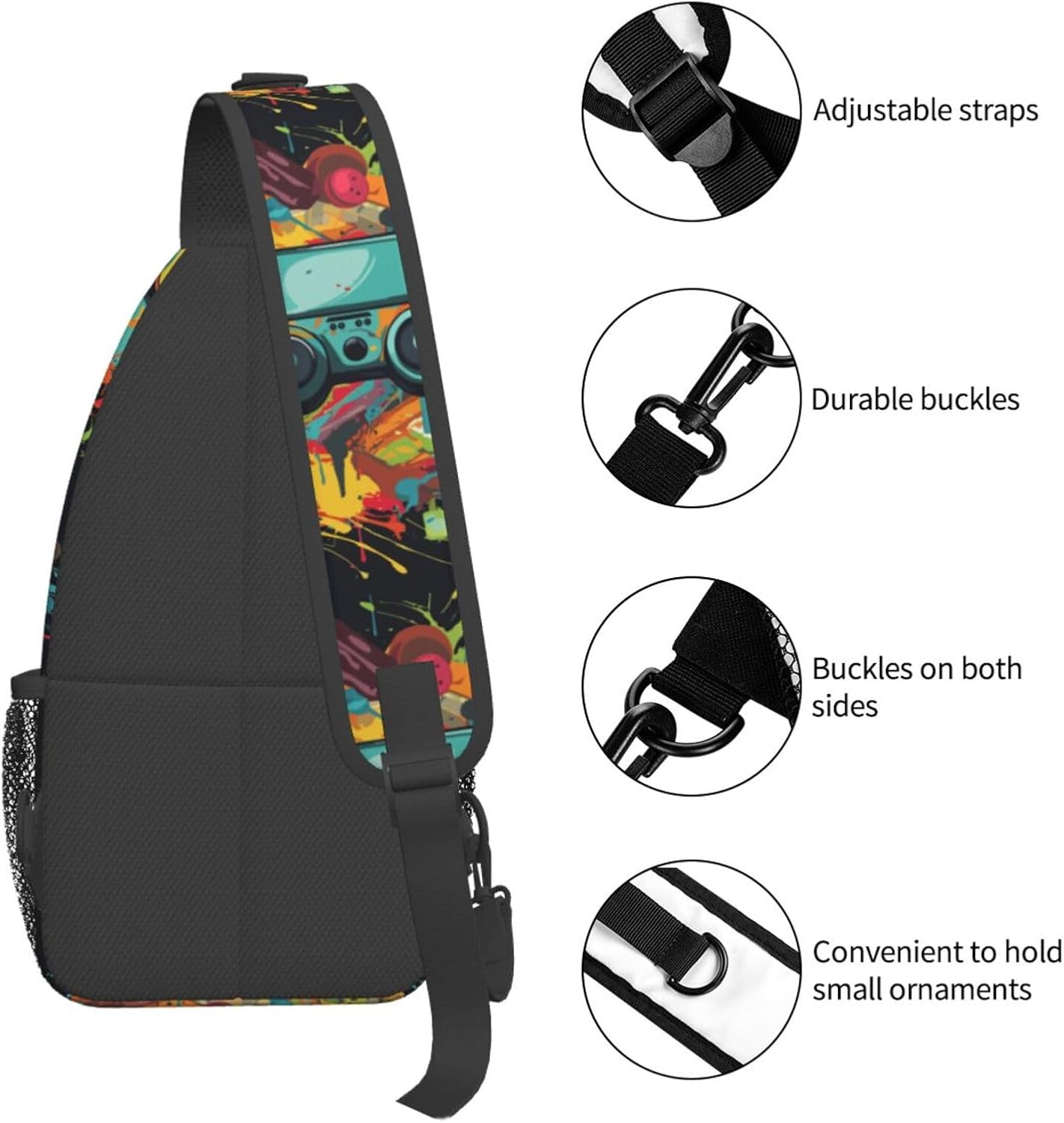 Vintage Elephant Sling Backpack Unisex Crossbody Chest Bag Shoulder Chest Bag For Women Men Hiking Travel - Image 4