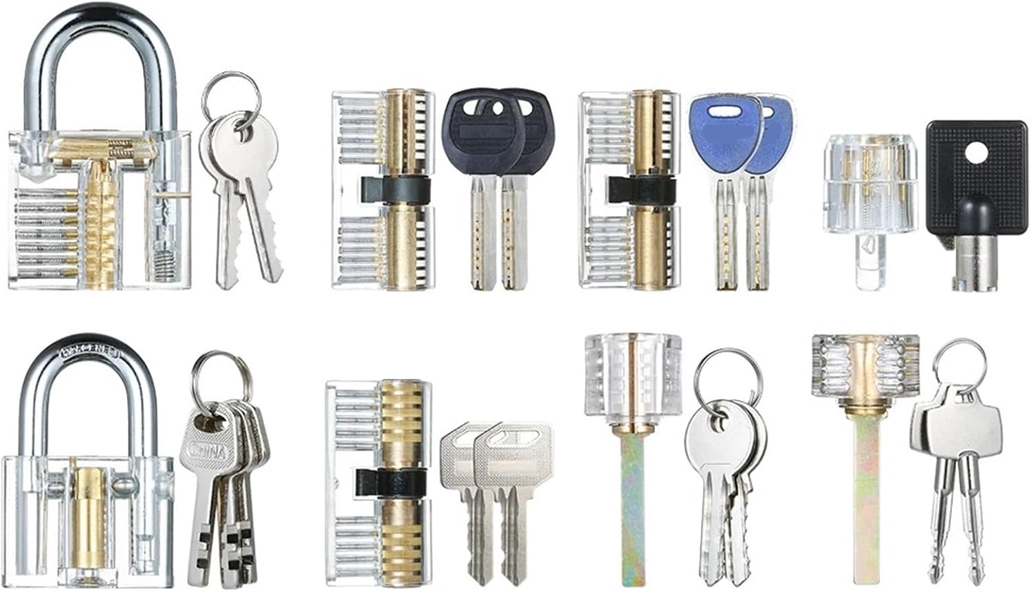 8pc Premium Solid Brass Door Knocker Set - 2026 Upgraded Version with Stainless Steel Picking Kit & Keyed Alike Lock Set