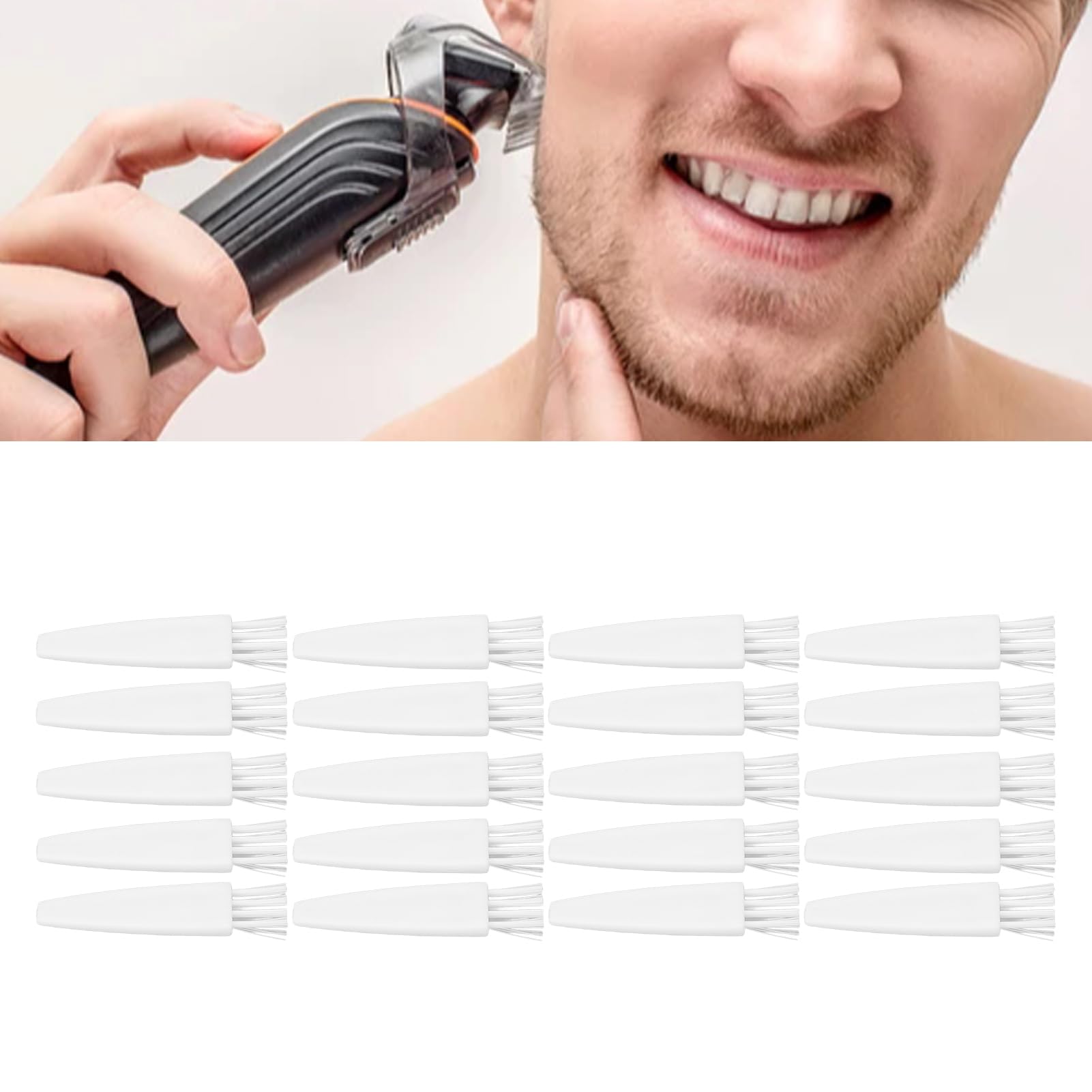 Cepillo de Limpieza para Maquinilla de Afeitar, de PP Duradero, Cerdas de Nailon Suaves para una Fácil Limpieza, Accesorios Electrónicos, 20 Piezas