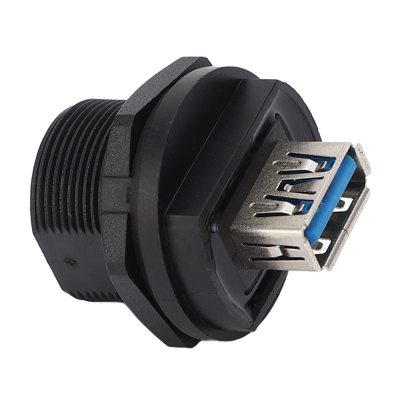 Oumefar USB 3.0 Dual Female Connector, Double Head Threaded Rear Panel Socket Industrial Double Head Coupler Adapter for Communicating Devices Plastic Housing