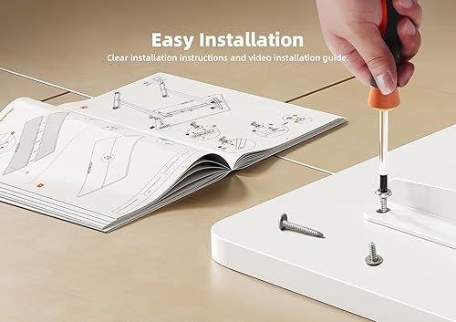 Miniatura 6 de YDN Escritorio de pie con cajones, escritorio de pie de 48 pulgadas de altura ajustable, soporte eléctrico ajustable, escritorio pequeño con