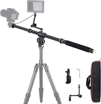 Koolehaoda 41" Tripod Extension Arm, 360 Rotatable with Magic Arm | Retractable Horizontal Center Column Boom, 180 Vertical Adjustable, Max Load 33lbs, for Macro & Overhead Photography