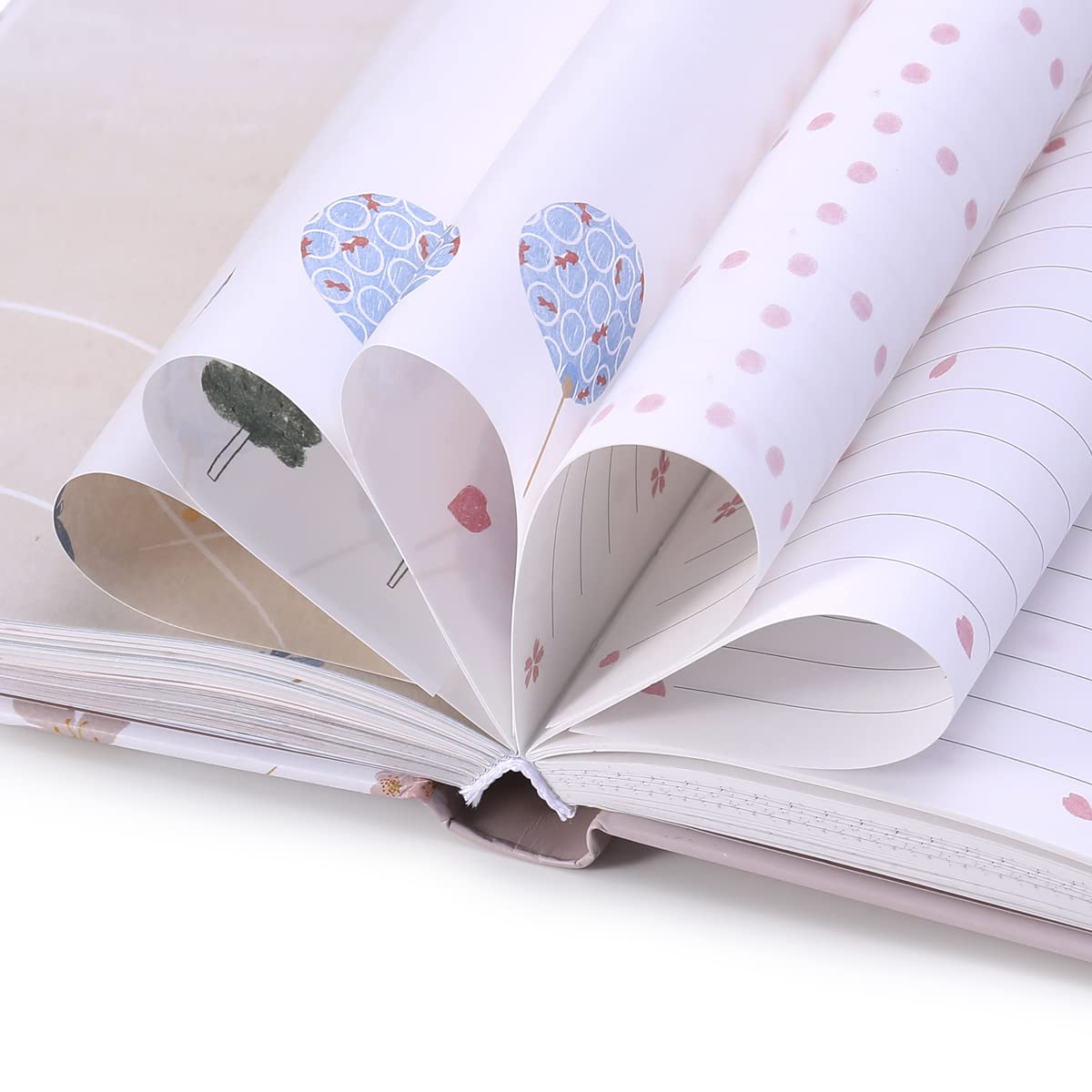 【sorajirooo】STANDARD JOURNAL A5 Pink Hardcover Notebook Journal,Sakura Grid Diary Book Premium