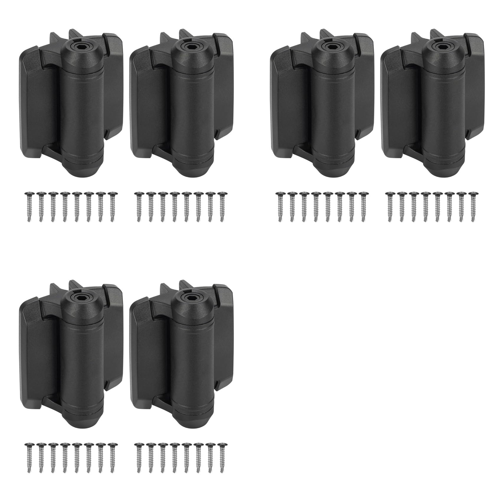 Kueohse 6Pcs Self Closing Gate Hinges With Safety Cap,Pool Gate Hinges With Alignment Legs Adjustable Fence Hinges