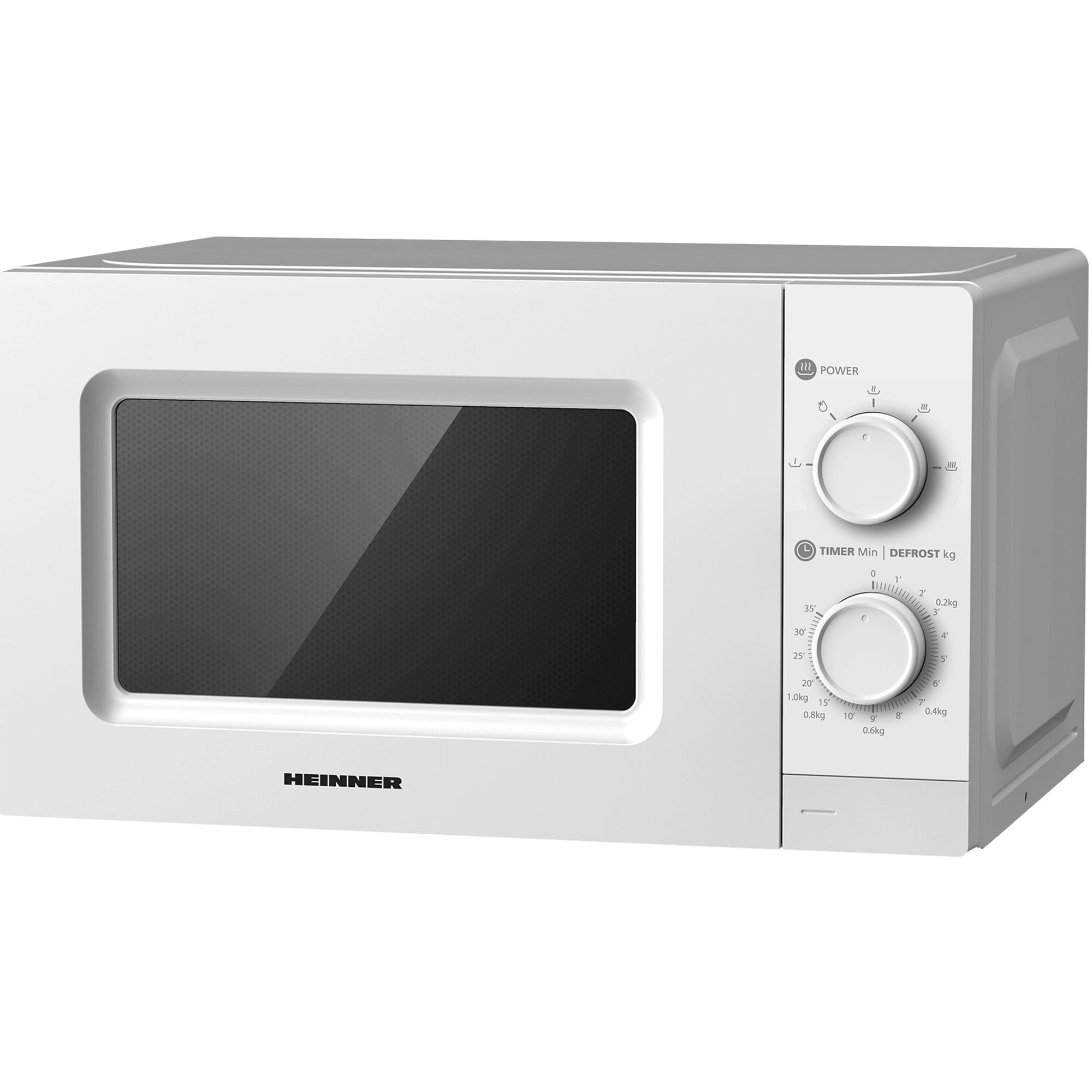 HMW-MD20MWH Mikrowelle • 20 L - 700 W, Manuelle Bedienung - 5 Leistungsstufen, Auftaufunktion - Drehregler - Weiß, 3 Jahre Garantie