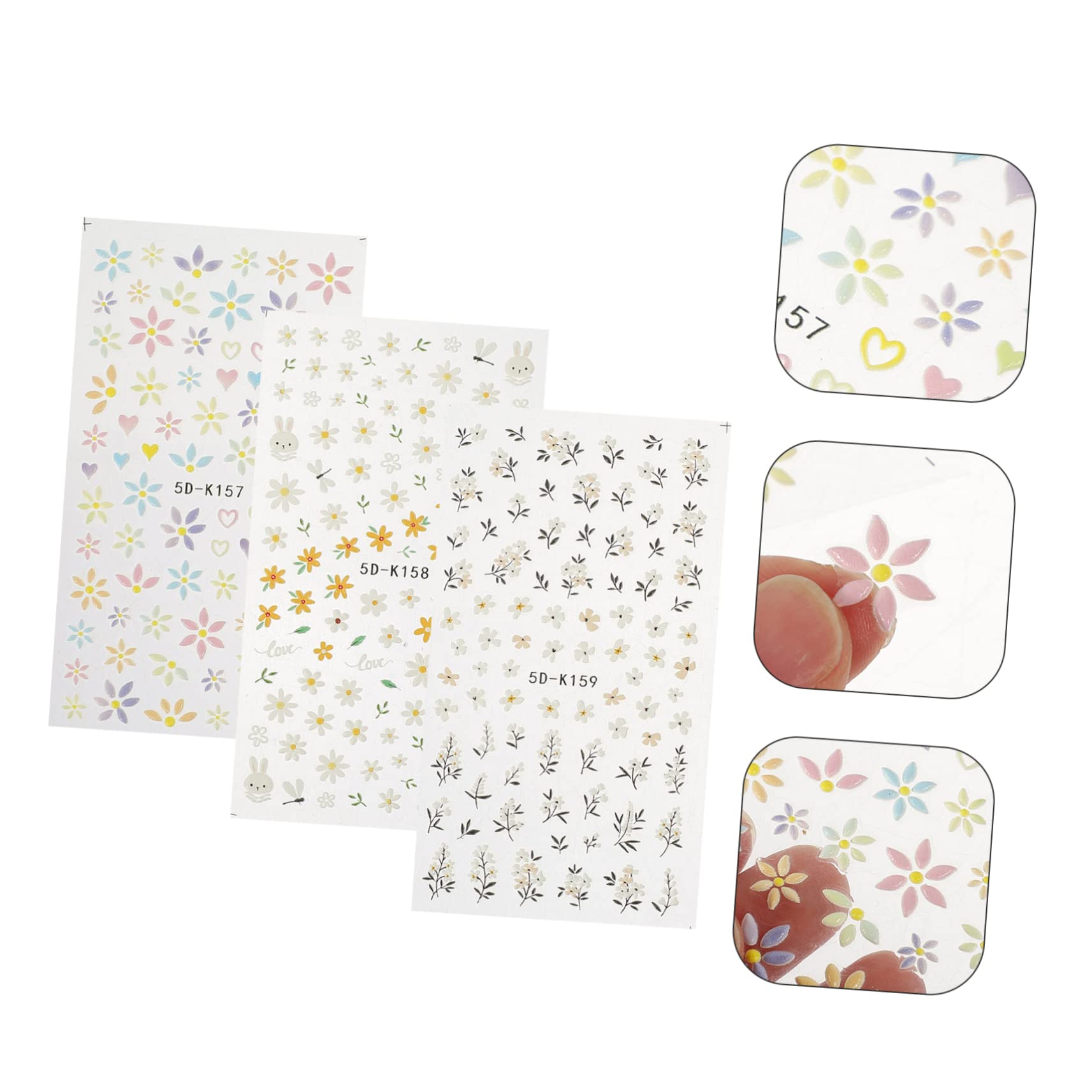 Ipetboom 15pièces Autocollants Embossés Décorations Nail Art Idéaux Pour Et Événements Spéciaux