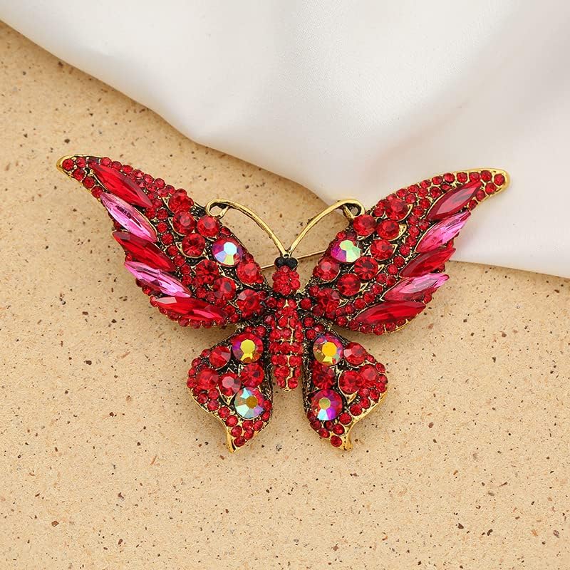 6 Pieces Rhinestone Butterfly Brooch Elegant Lapel Pins Dress Accessories Jewelry Gift For Women Girls Daily Decoration - Image 6
