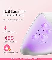 Vista 3 de Lámpara LED transportable para uñas MelodySusie, Violetilac 6 W mini secador de uñas, gel esmalte de uñas profesional, Blanco