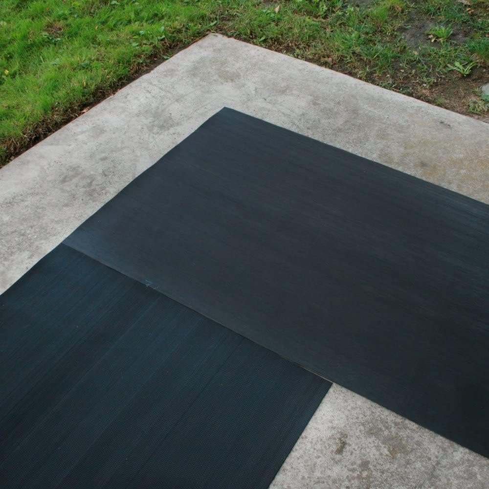 Rubber-Cal 03_167_W_FR_10 Fine Rib Corrugated Rubber Floor Mats, 3ft x 10ft Runners, Black