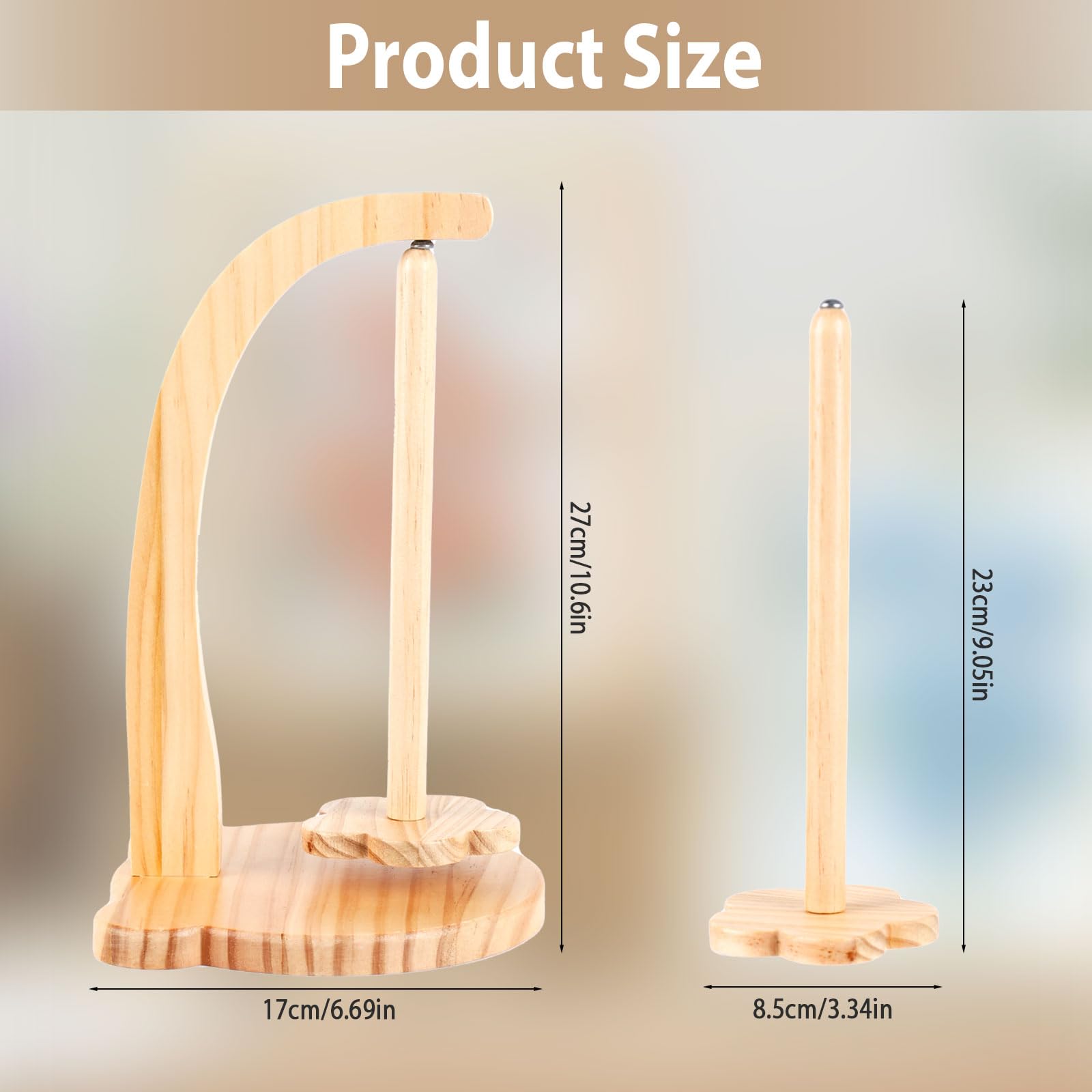 NZZVNZ Yarn Holder for Crocheting Rotatable Magnetic Wooden Wool Ball Holder - Image 3