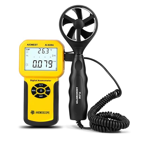 AIOMEST Anemómetro Pro HVAC medidor de velocidad de flujo de aire AI-826A 0.001  100 Mph, medidor de velocidad de viento, probador de viento de mano