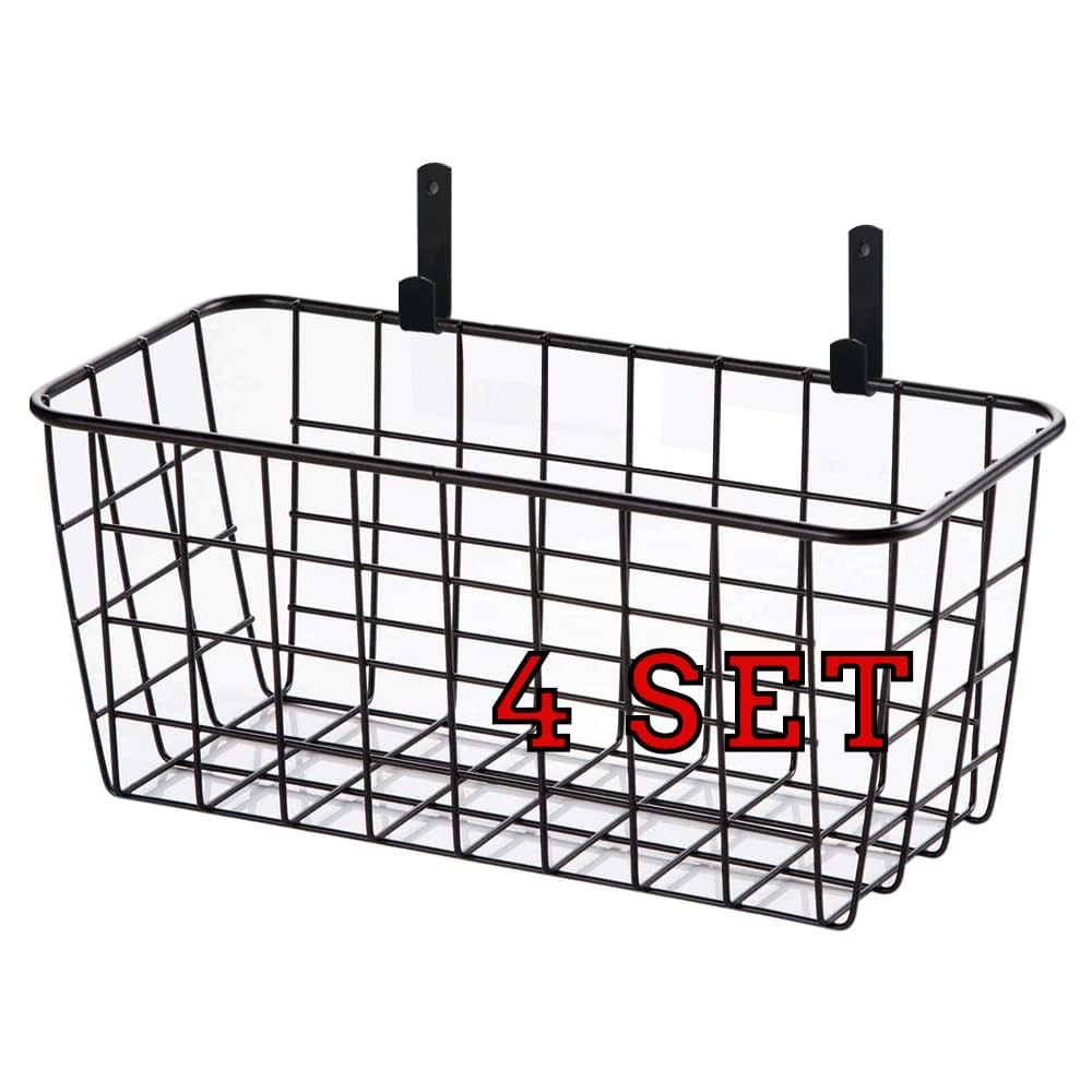 Amazon｜吊り下げ式ワイヤーバスケット 4個セット 収納用フック