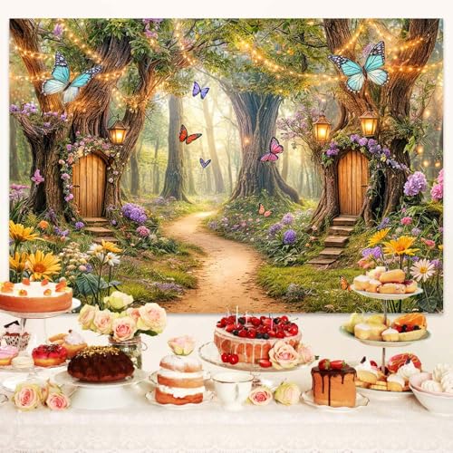 Fondo fotográfico Bosque de cuento de hadas 7X5FT miniatura 4