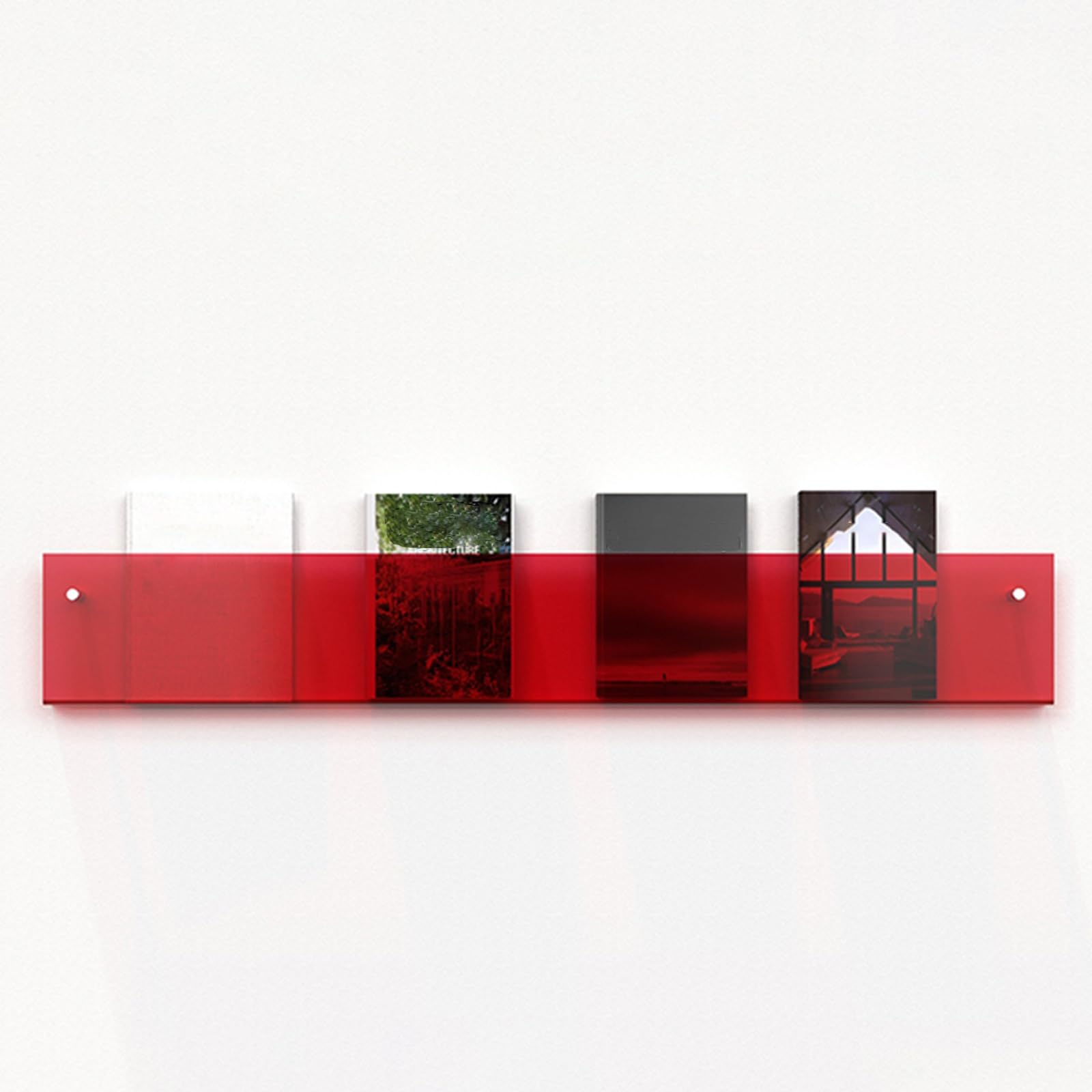 HKSDKABOP Acrylic Floating Bookshelves， Wall Mounted Acrylic Magazine Rack Multicolor 40-120cm(Yellow,L 80cm/31.5in)