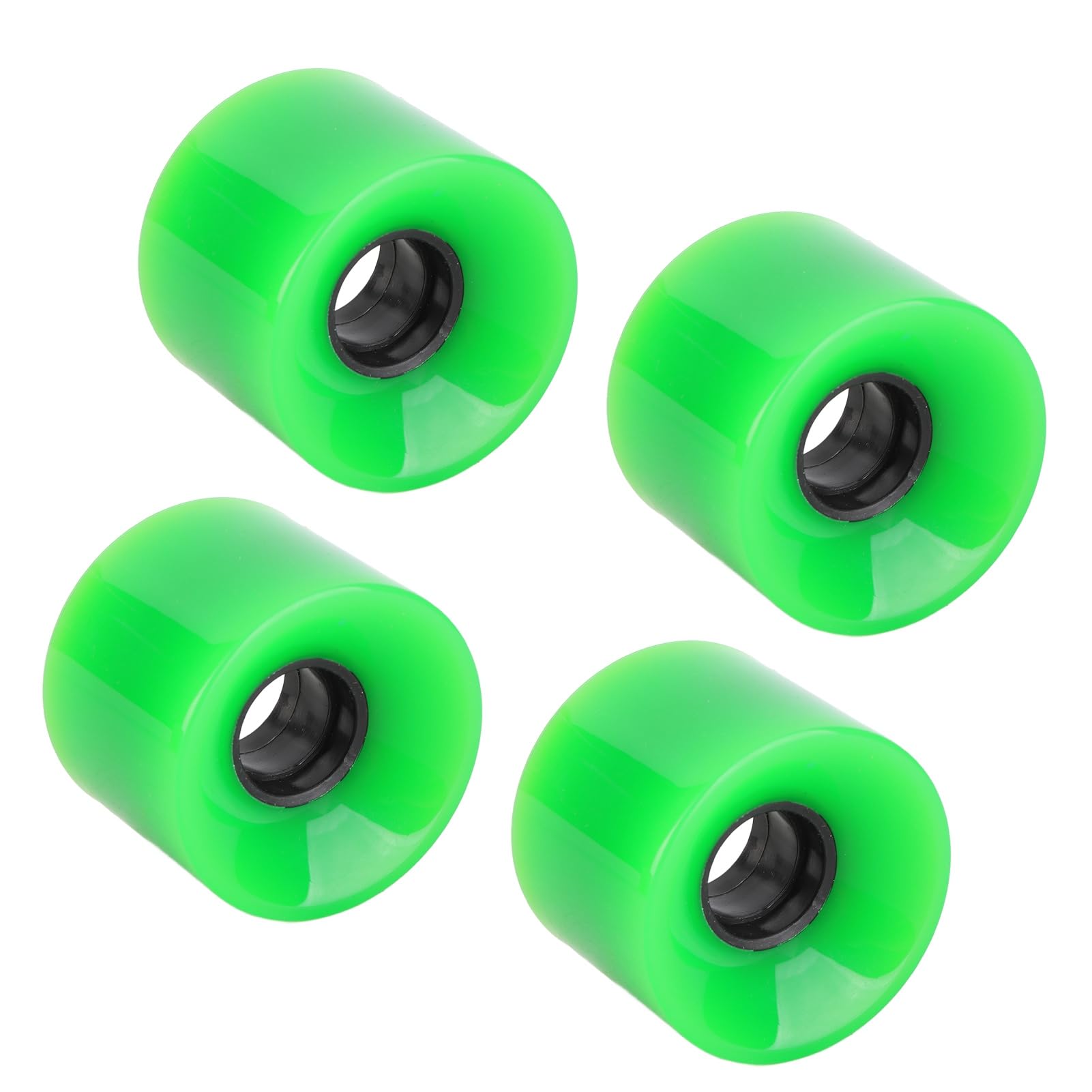 Roues de skateboard en polyuréthane de 60 mm, 78A, haute élasticité, sans bruit, usure pour débutants, longue durée de vie, pièces de rechange pour Cruiser Board (vert)