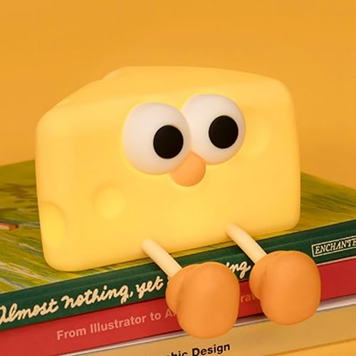 Bonita luz nocturna de queso, encendidoapagado táctil, apagado retardado, lámpara de noche LED USB, luz ajustable, luces nocturnas de silicona suave