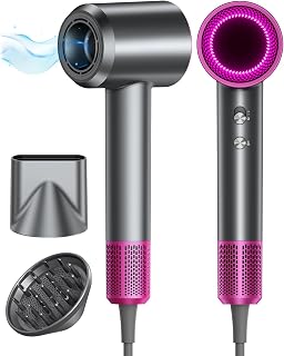 Hair Dryer, 160000RPM Ionic Blow Dryer with Diffuser (Dark Gray) | Fast Drying Motor, 500M Ionic Negative for Reduce Frizz, Smooth Salon-Style Results, for Curly, Thick and Fine Hair Styling
