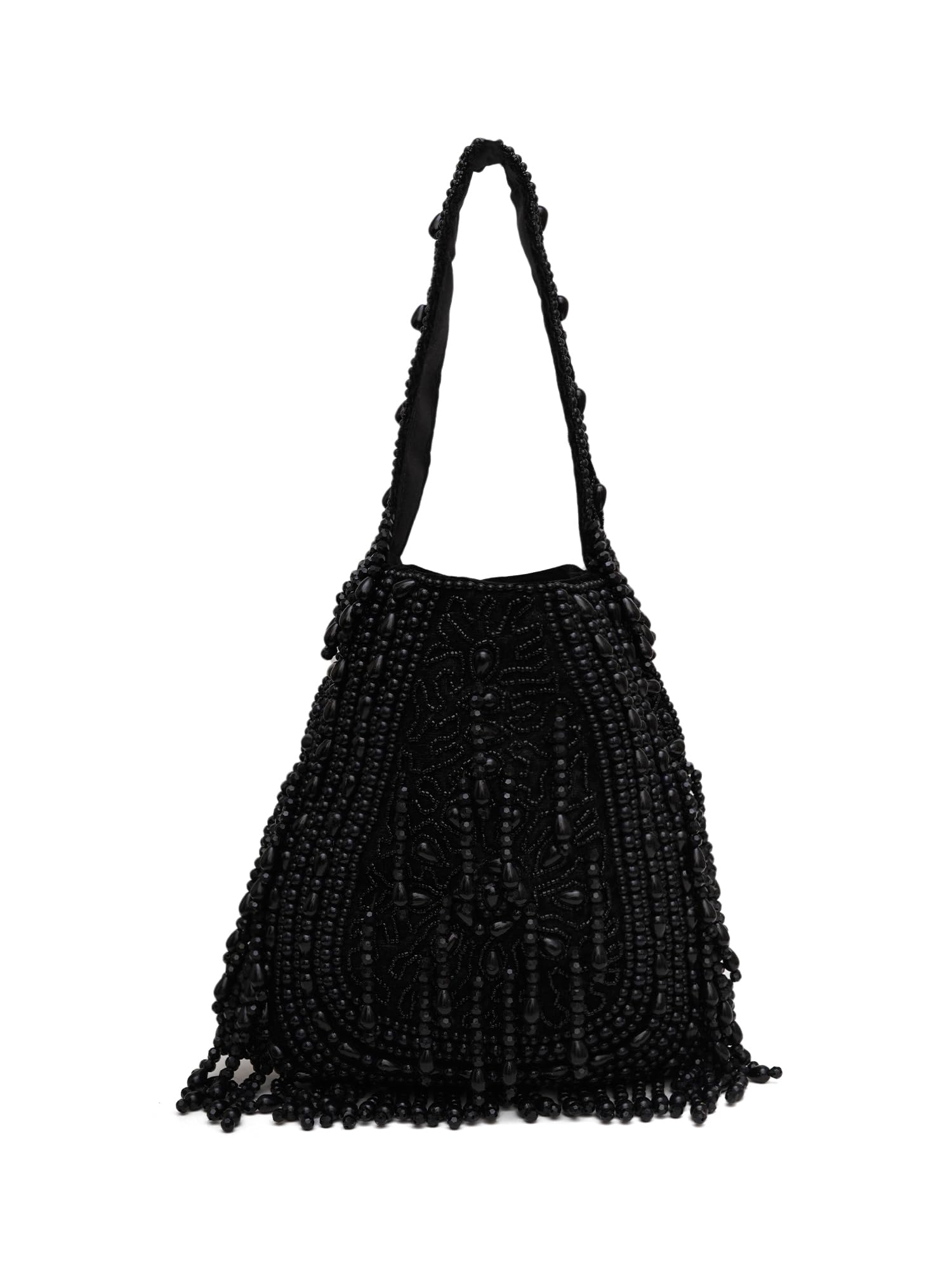 Women's Black Pearl Hand Embroidery Clutch Potli-image-30
