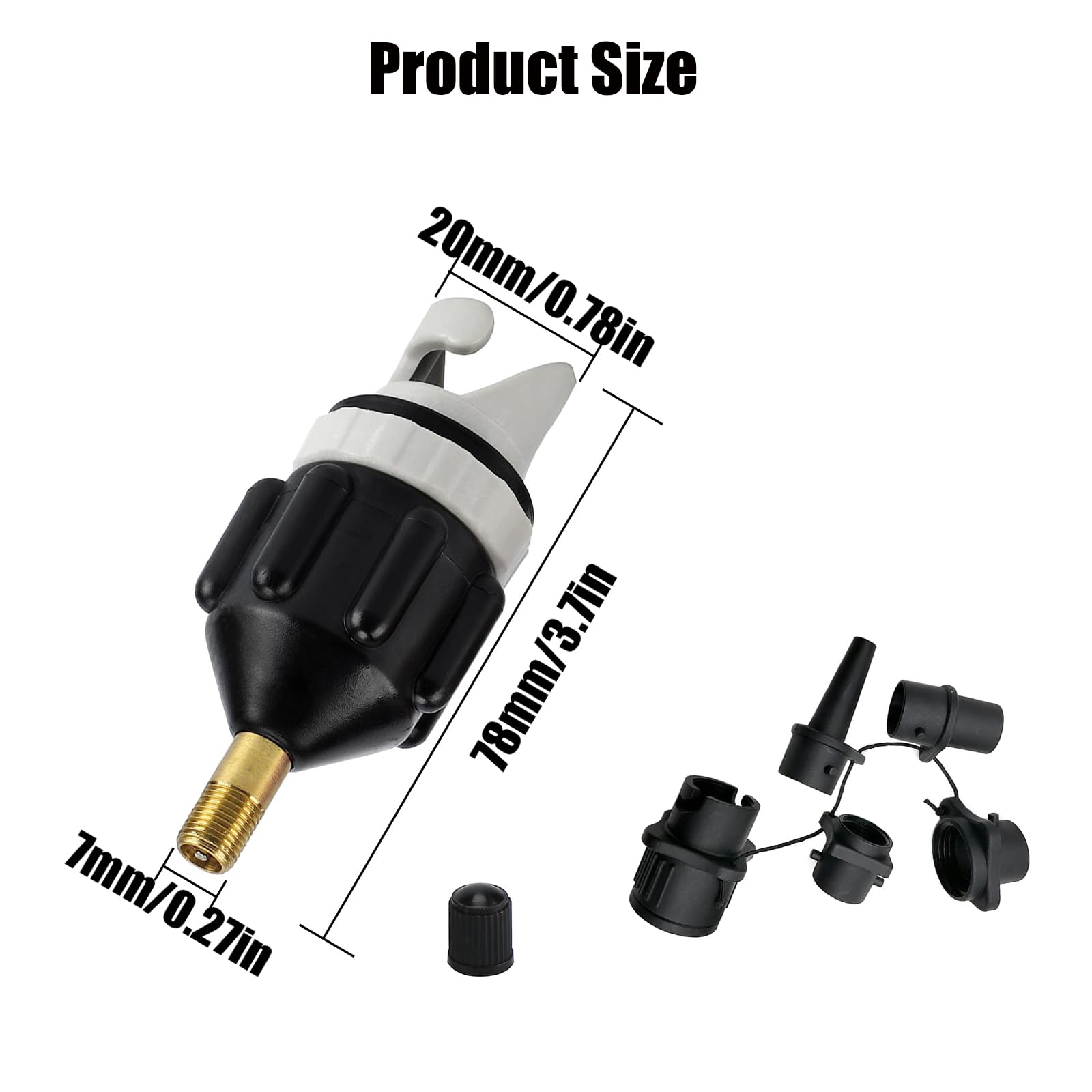 Sup adapter do zaworu SUP, adapter do pompy, adapter sup z 4 dyszami gazowymi, do pontonów, deski SUP, nadmuchiwanego łóżka