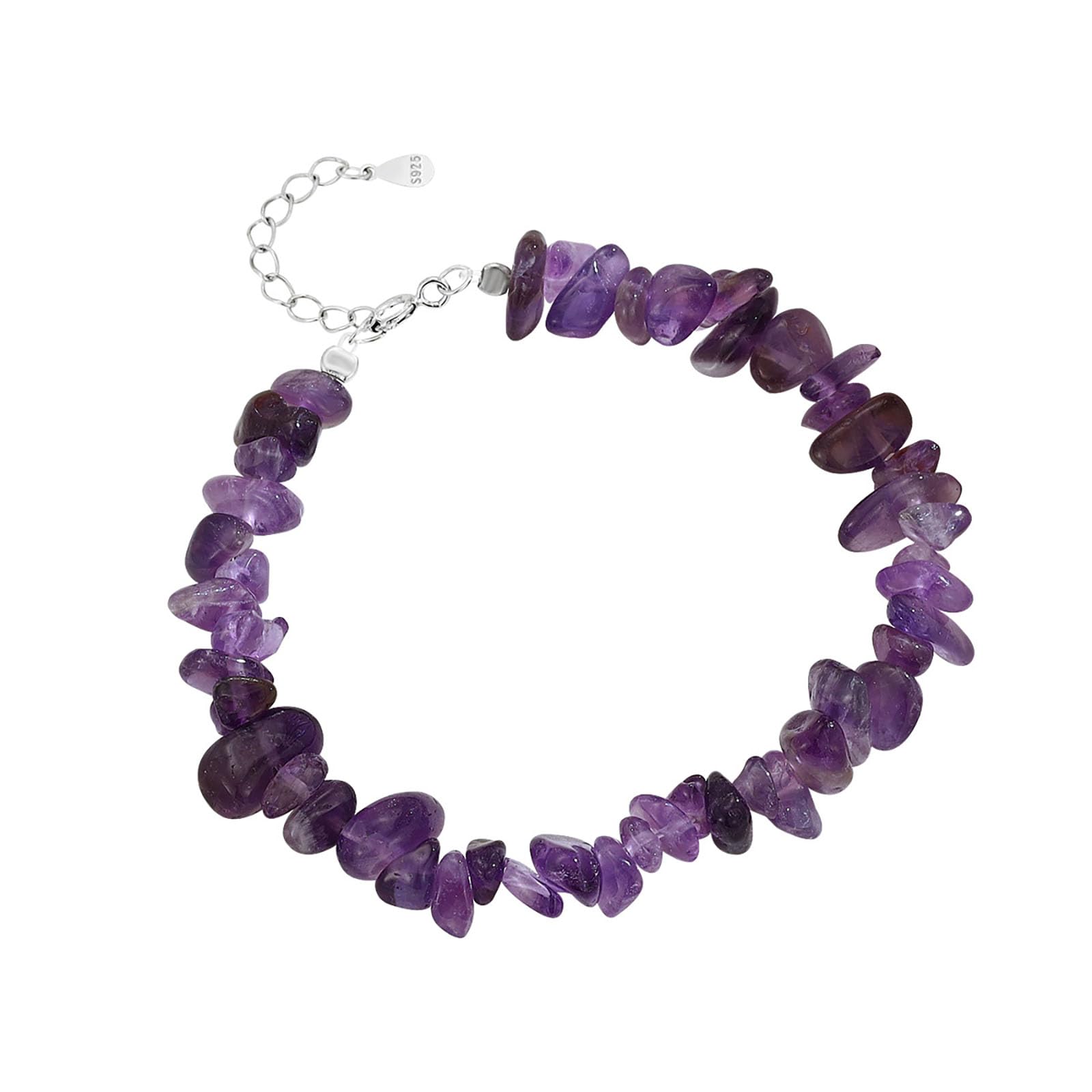 Hmzidz Fina Pulsera de Amatista para Mujer,Brazalete Plata de Ley 925 para Niña,Esclavas Mujer,Pulseras Bonitas de Piedras Naturales,Bisuteria Pulseras para Mejores Amigas