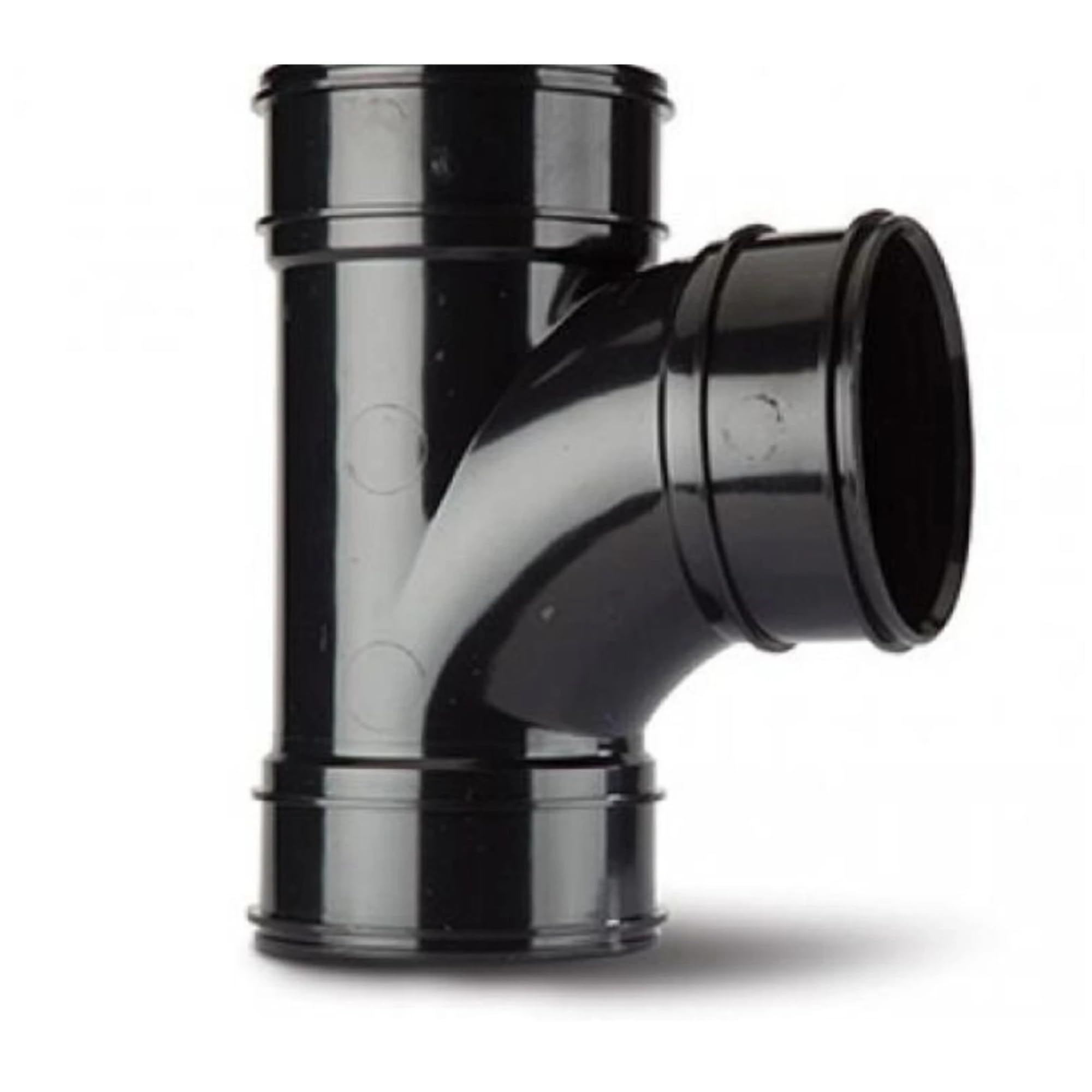 110mm Black Soil Tee Branch 92 Degrees with Triple Socket spb11
