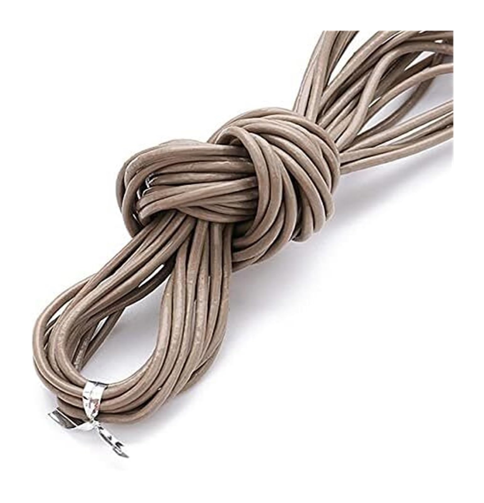 Genuine Round Leather String Cord, Cowhide Leather Cord, Multicolor, 1-3mm, 10 Meters(Beige,1.5mm)