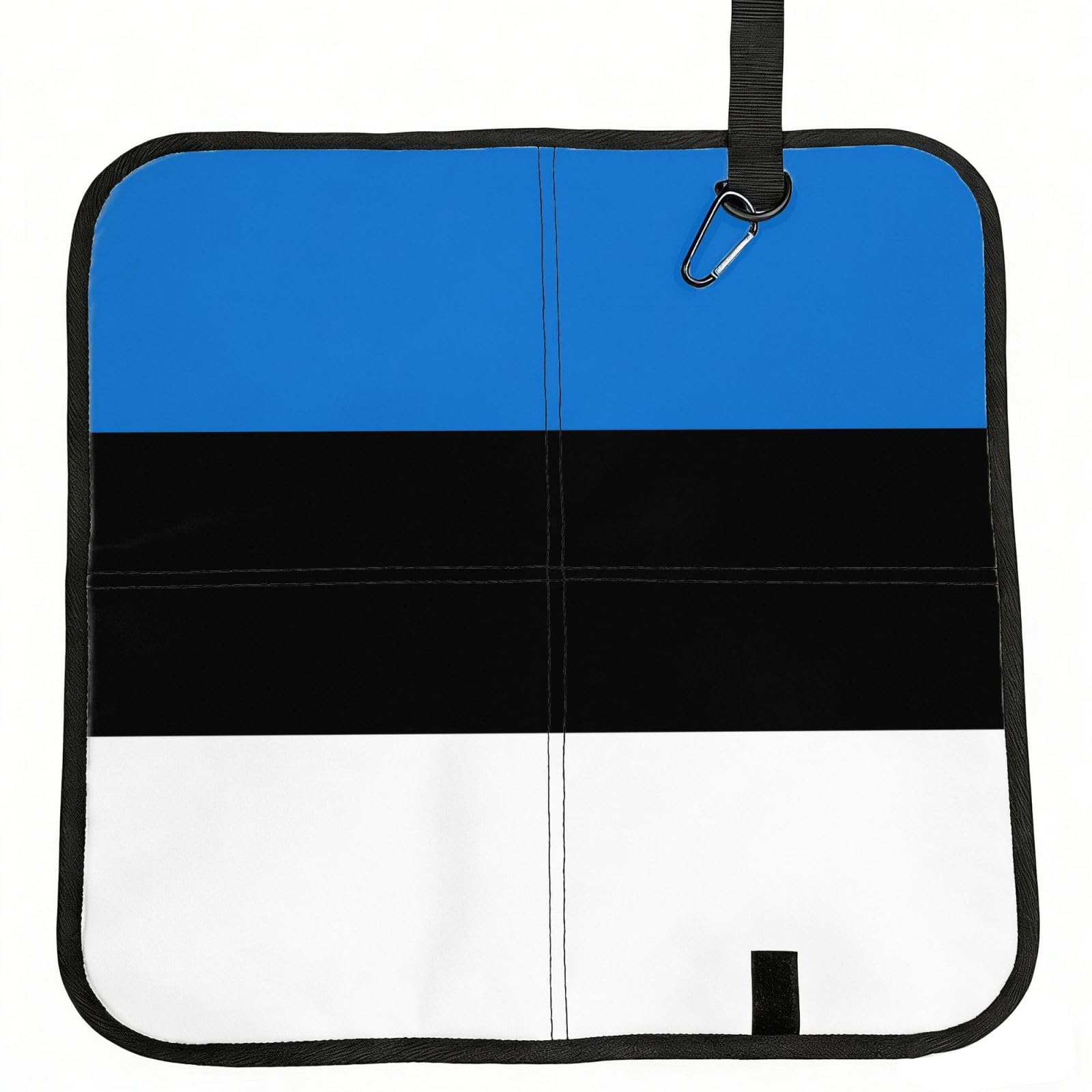 bghdfa Flag Of Estonia Print Outdoor Sitting Mat Waterproof Oxford Cloth Seat Cushion Folding Foam Camping Seat For Picnic