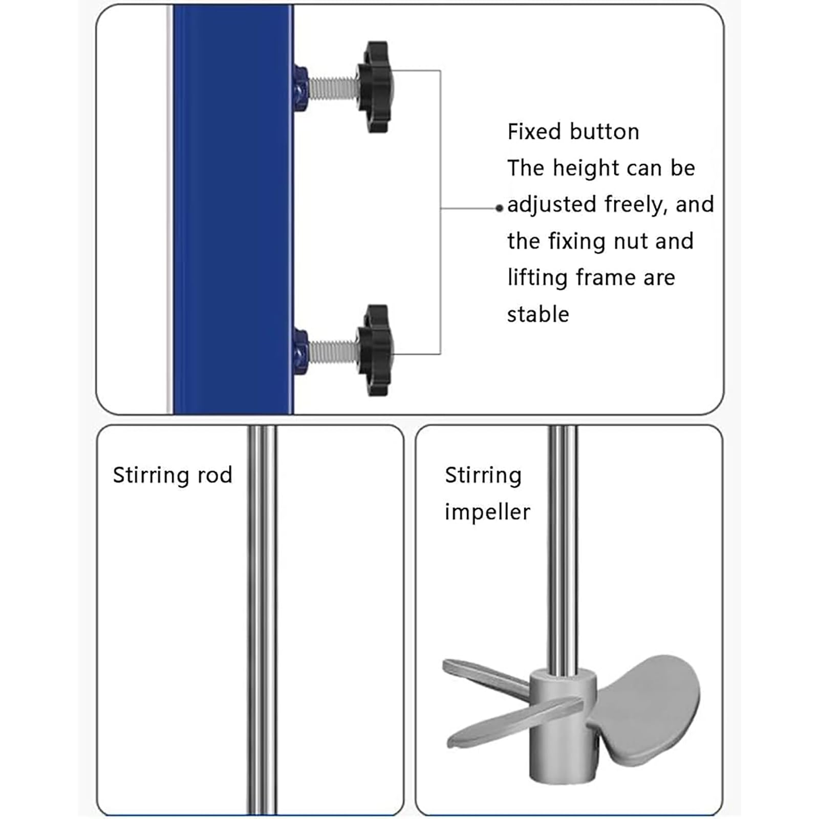 Genérico Mezclador neumático de Pintura. Mezclador Manual de Pintura eficiente con Soporte Elevador Ajustable para una Mezcla homogénea de líquidos viscosos. Ideal para Artistas y proyectos de bricol