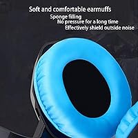 Vista 3 de CAMKONG - Auriculares de diadema para juegos con micrófono para PS4 Xbox One PC cómodos estéreos iluminación LED reducción de ruido y control