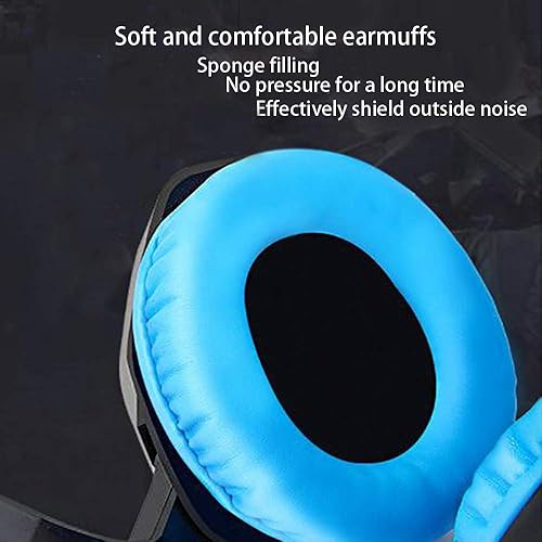 Miniatura 3 de CAMKONG - Auriculares de diadema para juegos con micrófono para PS4 Xbox One PC cómodos estéreos iluminación LED reducción de ruido y control de