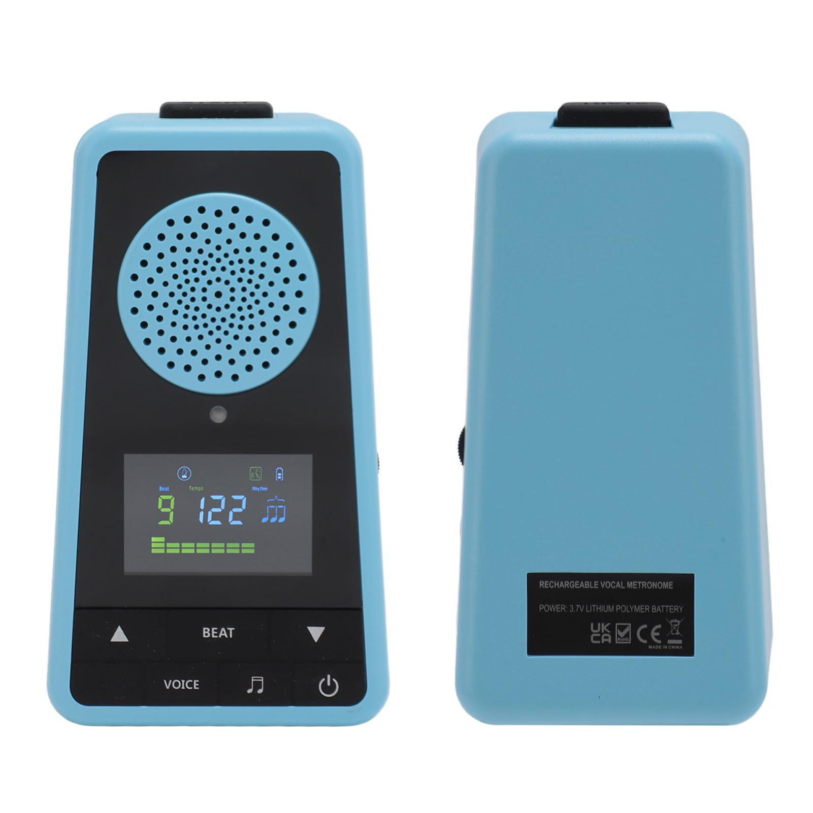 Metronomo digitale elettronico ricaricabile 2 in 1 Batteria da 1300 mAh Altoparlante Bluetooth da 30 a 260 bpm Metronomo per Ukulele per esercitazioni musicali a casa Studio Parchi