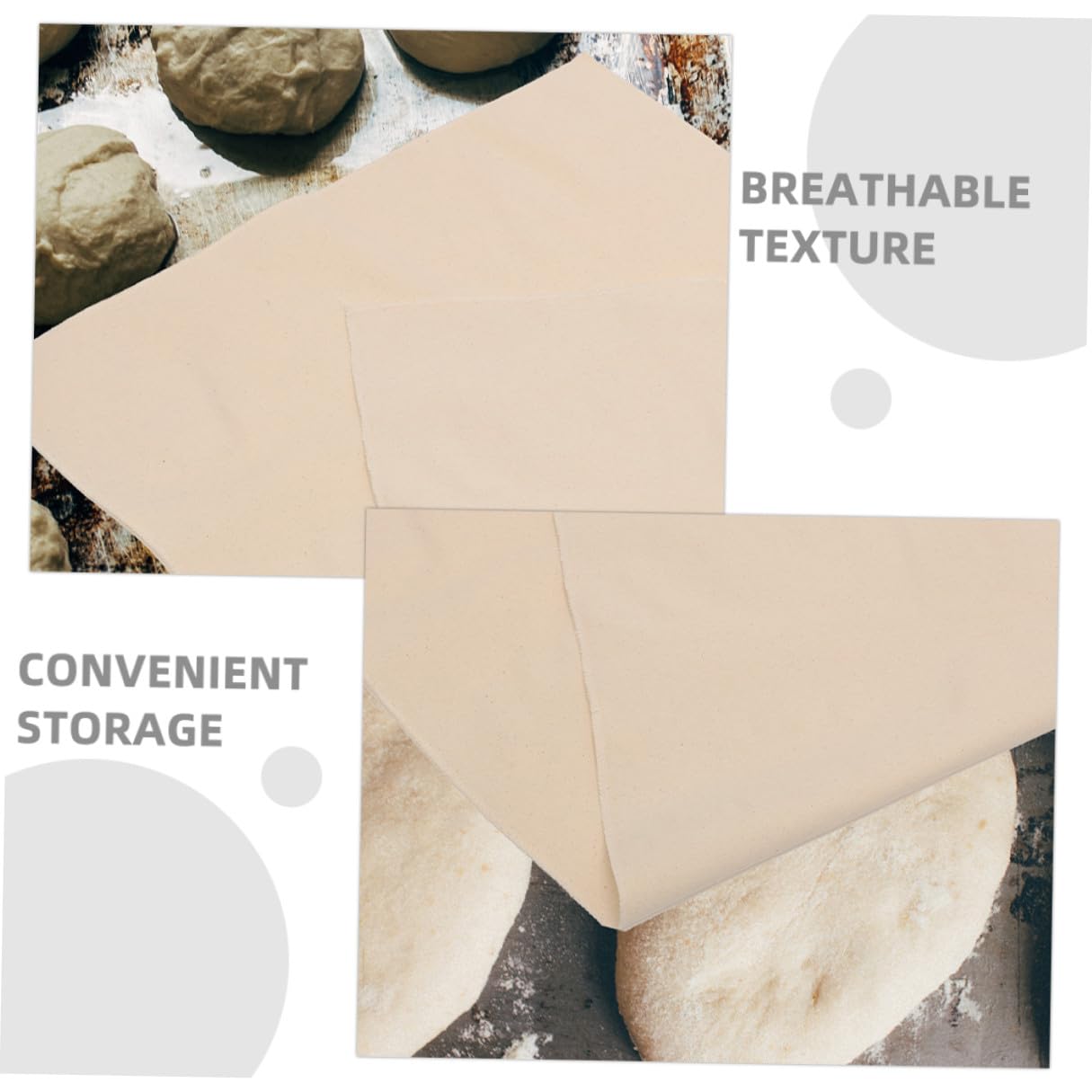 Angoily Dickes Gärtuch aus Baumwolle Canvas Atmungsaktives Brotbacktuch für Selbstgebackenes Brot Faltbar und Strapazierfähig Vielseitig für Bäckerei und Küchengebrauch