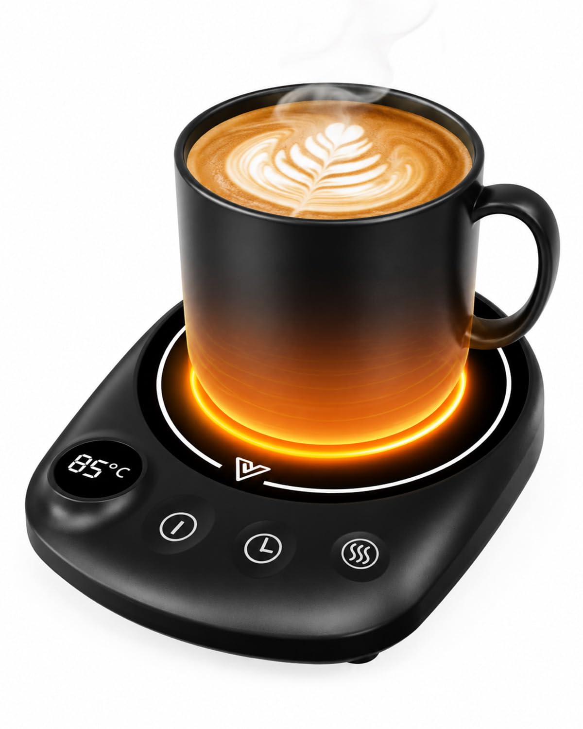 Tassenwärmer Kaffeewärmer für den Schreibtisch automatische Abschaltung, intelligenter Kerzenwärmer mit 4 Temperatureinstellungen, elektrischer Getränkewärmer für Kaffee, Kakao, Tee (Schwarz)