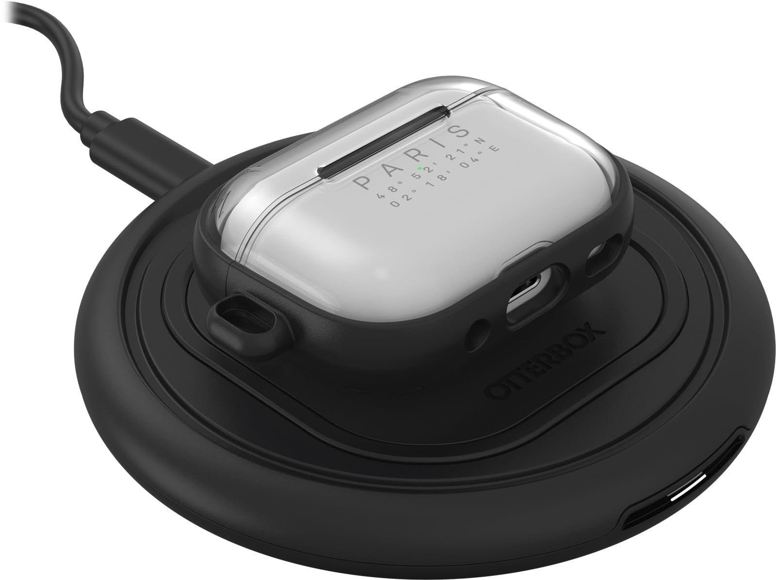 OtterBox Clear Series Etui na słuchawki AirPods Pro (Pro 2), Odporny na wstrząsy i upadki, bardzo cienki, odporny na zarysowania futerał ochronny z karabińczykiem na Apple AirPods, Paris