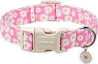 Vista 28 de DOGWONG Collar de algodón y cáñamo para perros, collar rosado resistente ajustable de tela natural suave para mascotas, lindo collar de boda