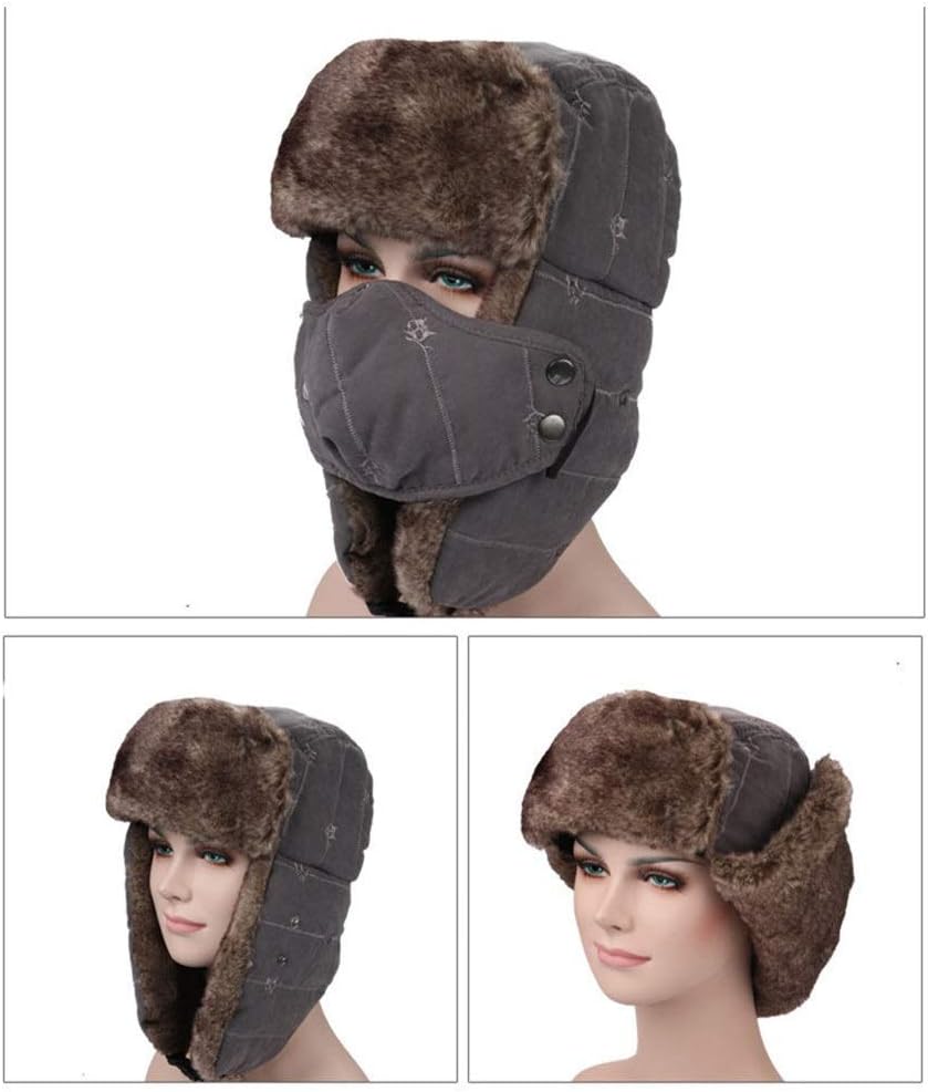 飛行帽 メンズレディース冬の帽子寒い天候の顔はスキーotorcycling冬のスポーツのためのマスク 防寒帽子 Color 希少 Size Gray Free サイズ