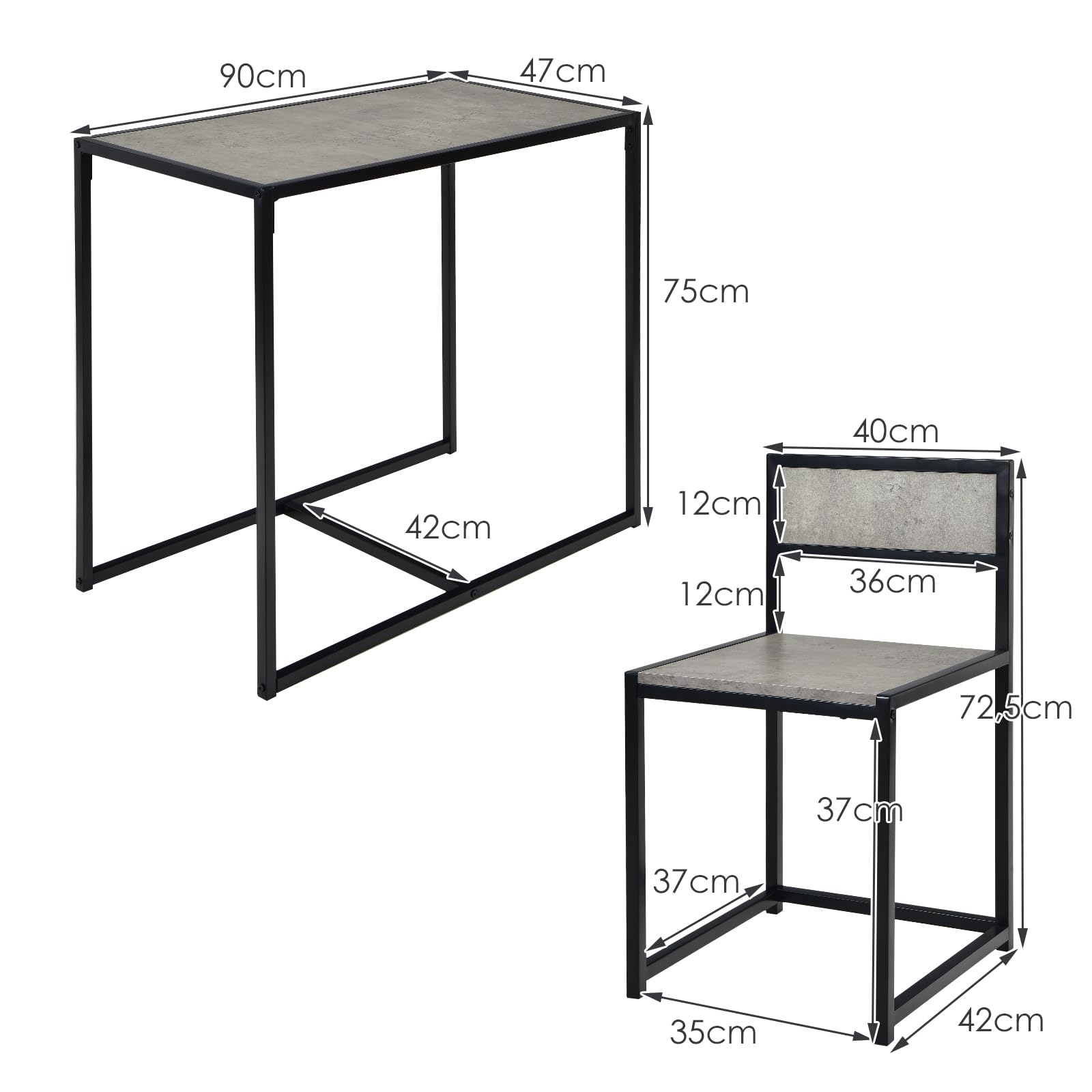 HOMASIS Set da pranzo da 3 pezzi, tavolo da bar con 2 sgabelli da bar, piccolo tavolo da bistrot con 2 sedie, set in legno e struttura in metallo, tavolo da cucina in design industriale per cucina e