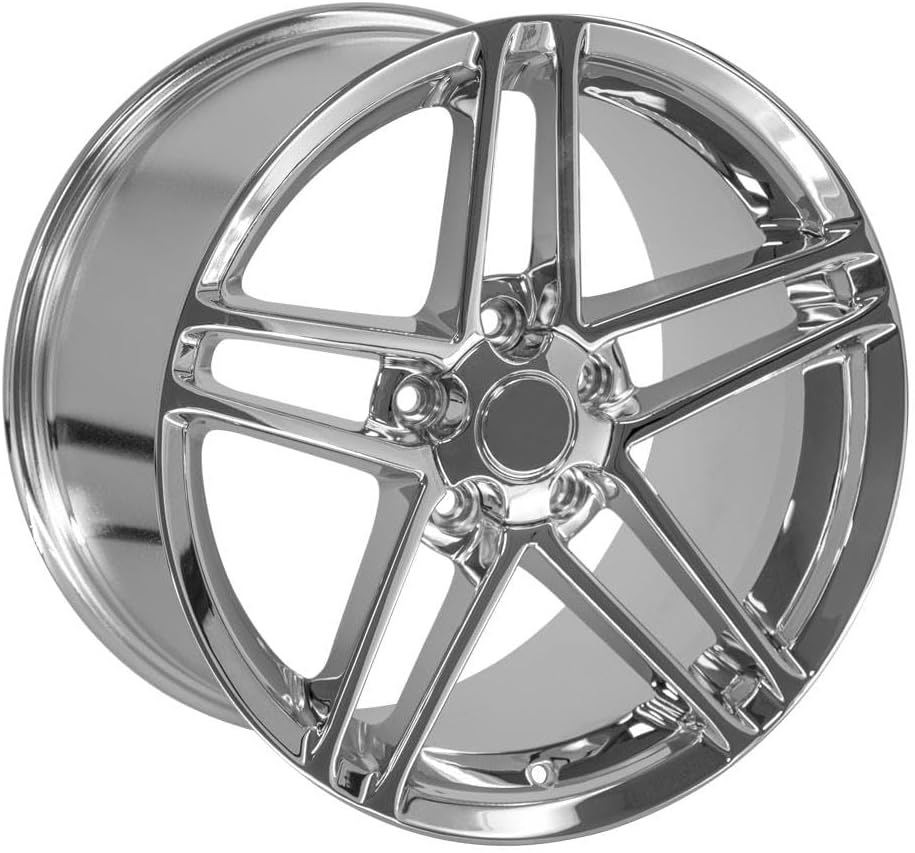 OE Wheels LLC 18 inch Rim Fits 5x120.65 Corvette Camaro Firebird CV07A 18x10.5 Chrome Wheels Hollander: 5342