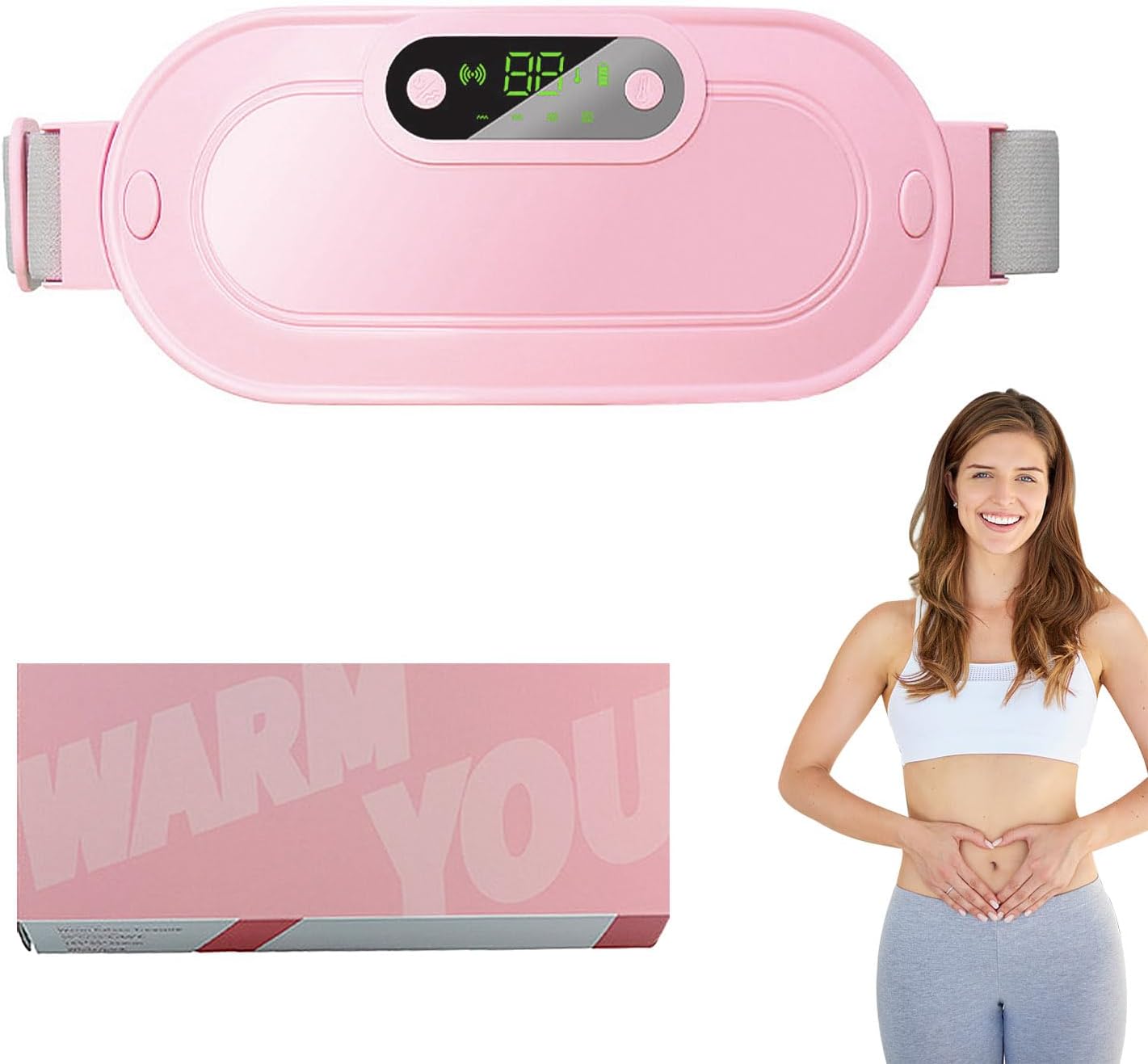 Cinturón Menstrual, Colicos Menstrual Almohada, 3 Niveles de Calor y 4 ...