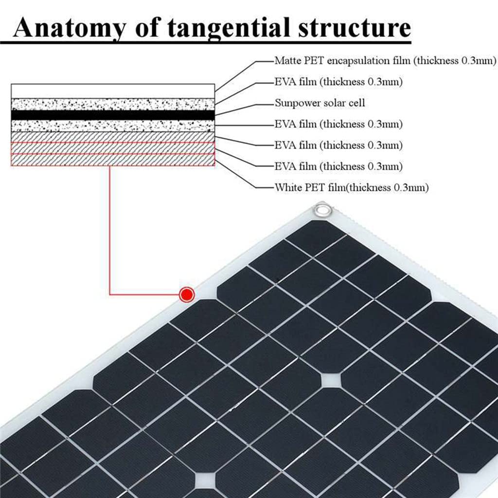 Kit Pannello Solare Flessibile Da 50 W Con Controller Solare 20A-60A Dual USB Generazione Di Energia Completa Smartphone Batteria Per Auto Da Campeggio 40A