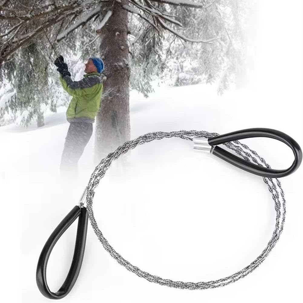 Stainless Steel Cable Saw,Heavy Duty Emergency Steel Wire Saw,Pocket Size Outdoor Wire Saw,Camping Saw PVC Pipe Cutting Tool for Cutting Wood Rubber Plastic(sliver)