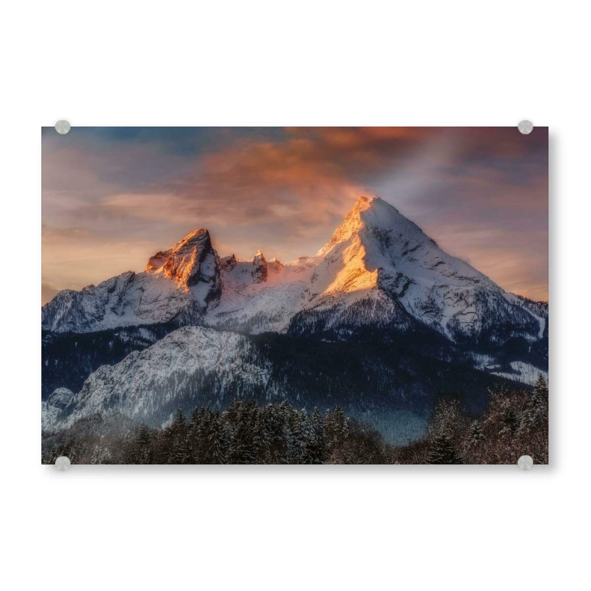 artboxONE Acrylglasbild 150x100 cm Natur Watzmann Bild hinter Acrylglas - Bild watzmann Berge Landschaft