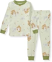 Vista 23 de Burt's Bees Baby Conjunto de Pijama de 2 Piezas para Niños con Camiseta de Manga Larga y Pantalones de Algodón Orgánico