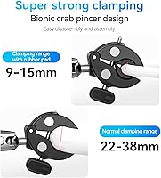 Vista 6 de Soporte de abrazadera de doble bola + adaptador para GoPro Insta360 + clip de teléfono, extensión de manillar de motocicleta de bicicleta, soporte