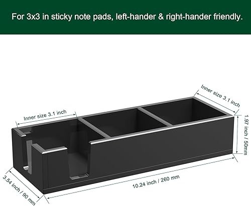 Miniatura 2 de Soporte de notas adhesivas de acrílico, soporte para bloc de notas autoadhesivo, con blocs de notas, dispensador de notas, organizador de escritorio