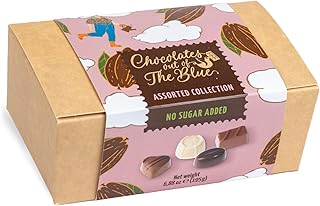 Chocolates out of the Blue | 16 Pieces of No Sugar Added Assorted Belgian Chocolate Box | 195g