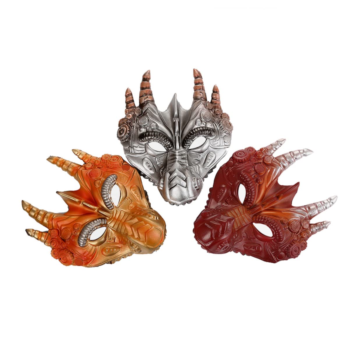 HANABASS 3 Maschera PU Stereoscopica per Costume Halloween e Feste Mascherate Accessorio Cosplay Unisex Vestibilità e Design Accattivante